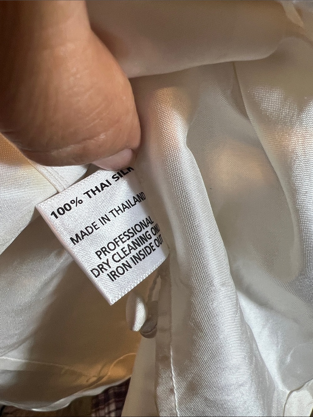 Marisa Baratelli Cream Thai Silk Button-Front Women's Blouse - Picture 7 of 7